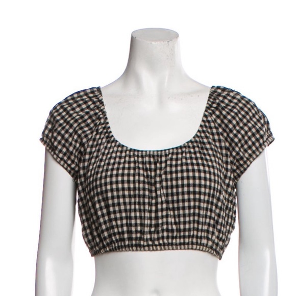 NEW REFORMATION linen gingham crop top - Picture 5 of 6